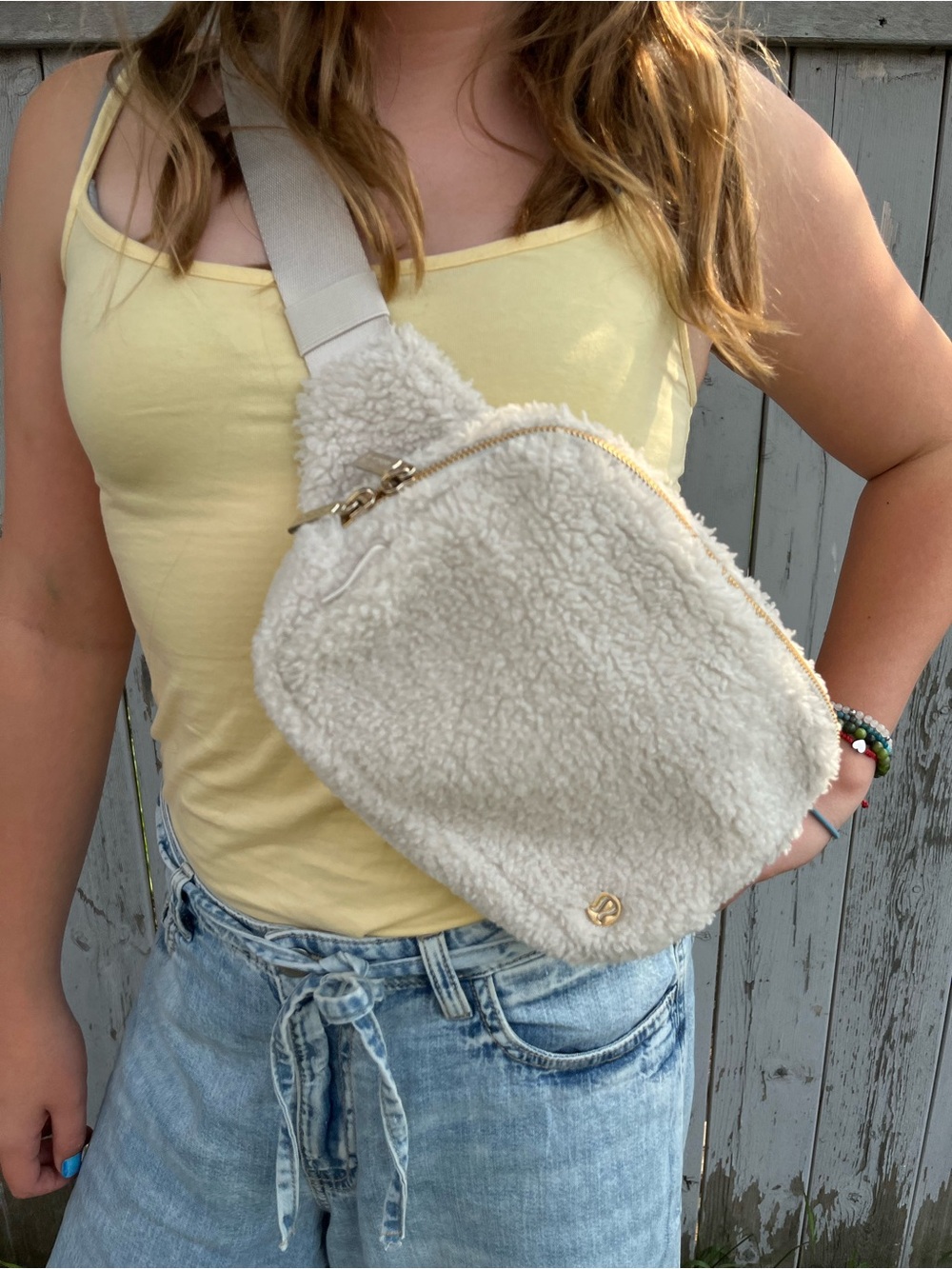Lululemon Everywhere Belt Bag Cozy White Sherpa Fleece